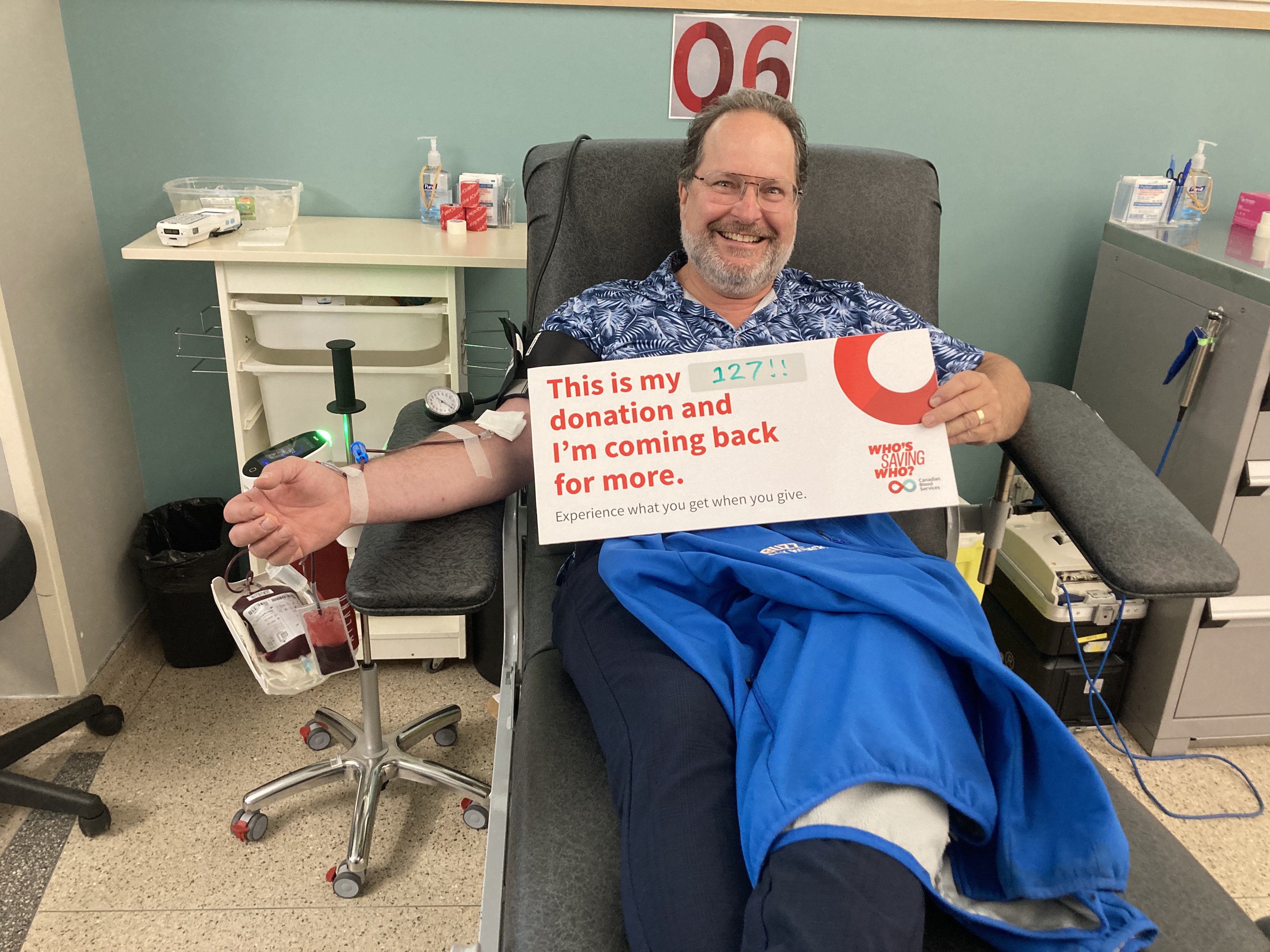 Kelly Ryback at a blood donation event
